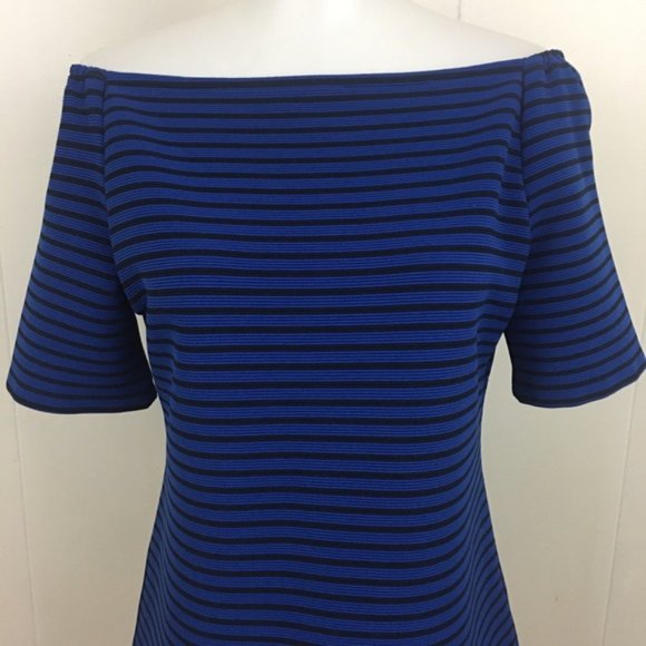 Halogen Off Shoulder Striped Short Sleeve Top - Picture 2 of 6